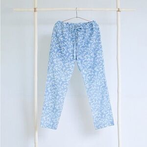 Nila House Blue Floral Print Pants Size S/M